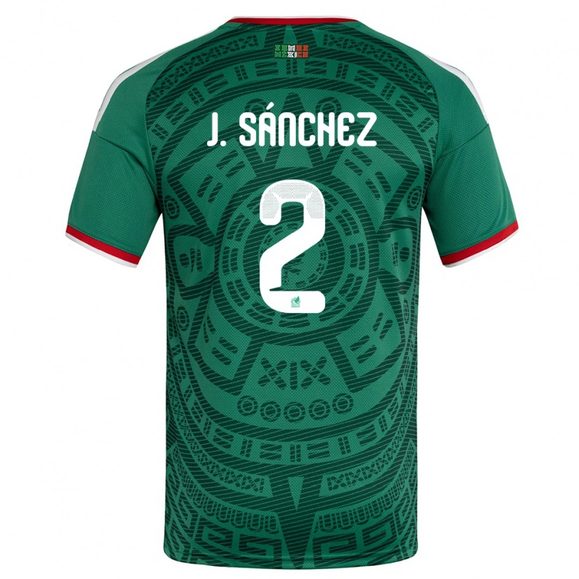 Danxen Kvinnor Mexiko Jorge Sánchez #2 Grön Vit Röd Hemmatröja Matchtröjor 26-28 Tröjor T-Tröja