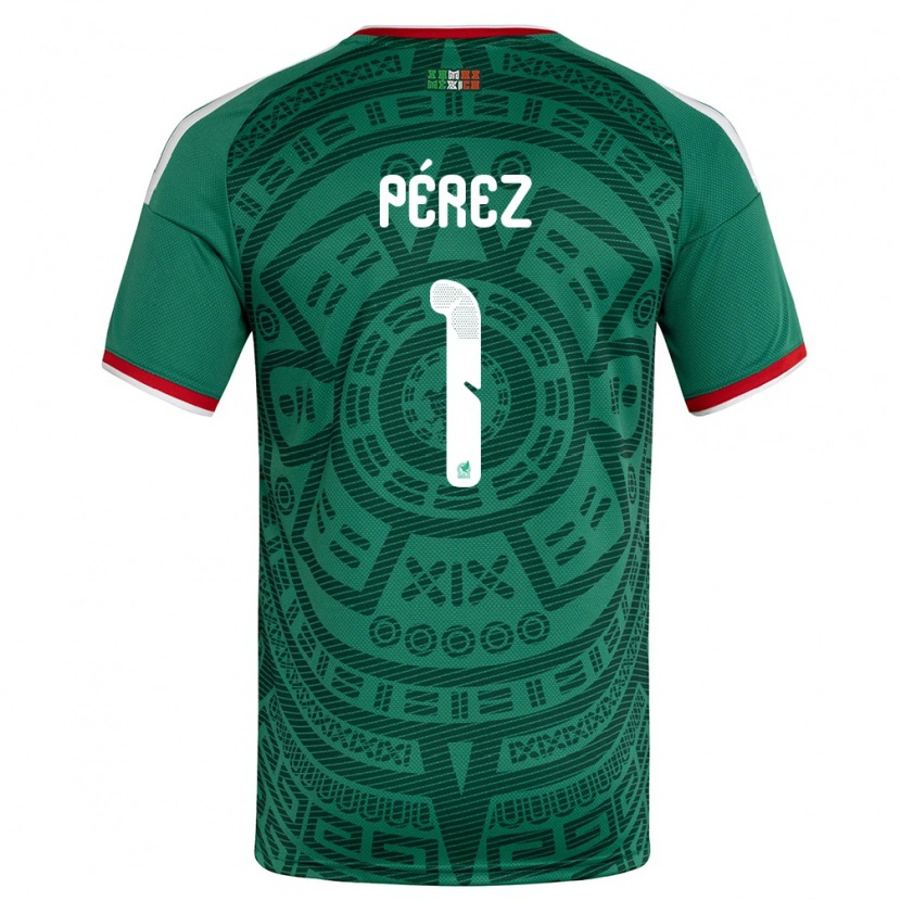 Danxen Kvinnor Mexiko Emiliano Perez #1 Grön Vit Röd Hemmatröja Matchtröjor 26-28 Tröjor T-Tröja