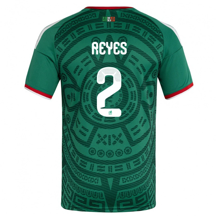 Danxen Kvinnor Mexiko Luis Reyes #2 Grön Vit Röd Hemmatröja Matchtröjor 26-28 Tröjor T-Tröja