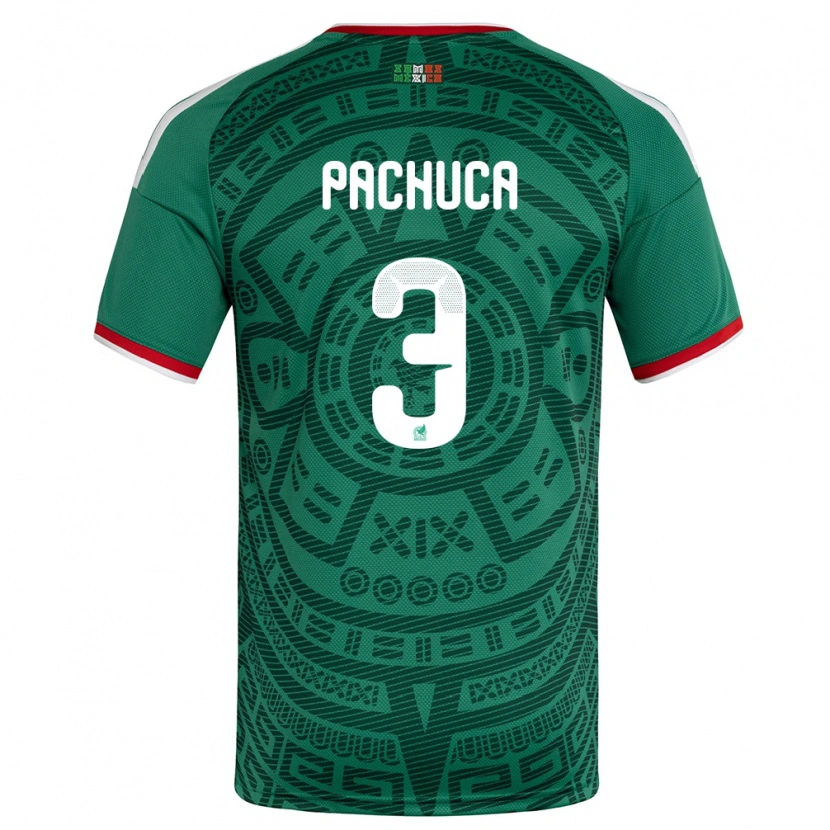 Danxen Kvinnor Mexiko José Pachuca #3 Grön Vit Röd Hemmatröja Matchtröjor 26-28 Tröjor T-Tröja