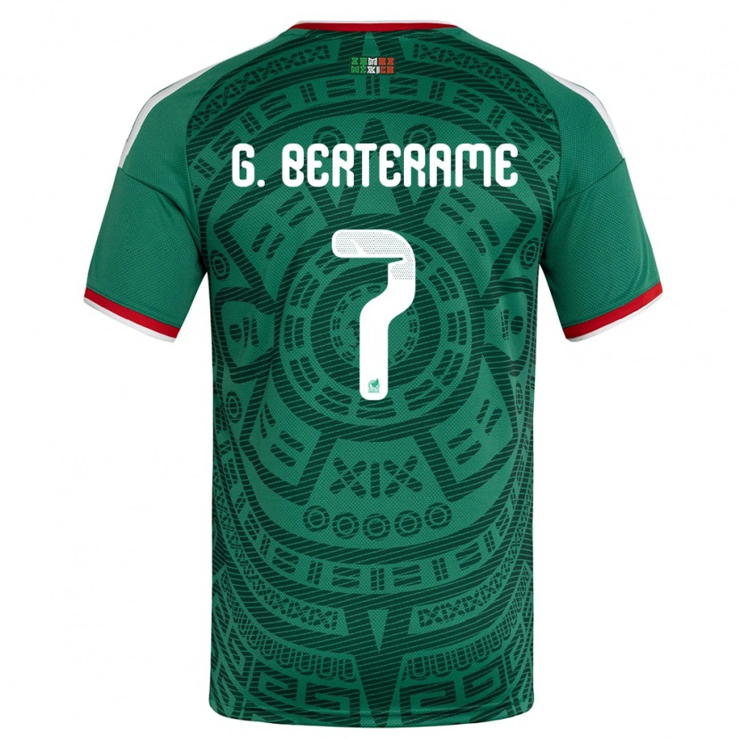 Danxen Kvinnor Mexiko Germán Berterame #7 Grön Vit Röd Hemmatröja Matchtröjor 26-28 Tröjor T-Tröja