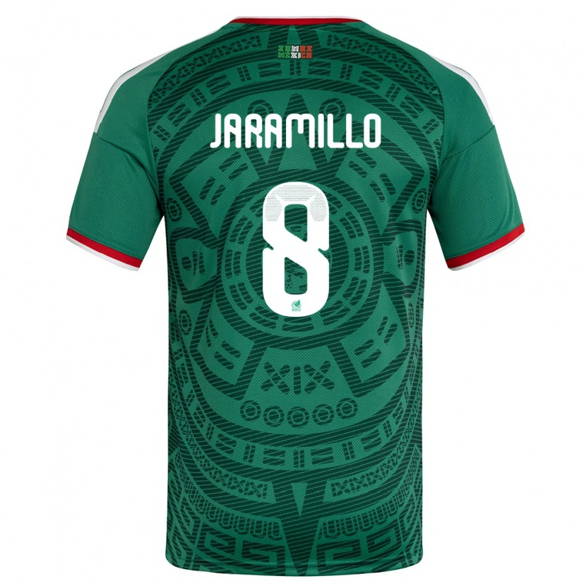 Danxen Kvinnor Mexiko Carolina Jaramillo #8 Grön Vit Röd Hemmatröja Matchtröjor 26-28 Tröjor T-Tröja