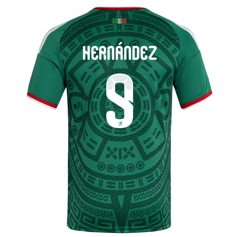 Danxen Kvinnor Mexiko Jesus Hernandez #9 Grön Vit Röd Hemmatröja Matchtröjor 26-28 Tröjor T-Tröja