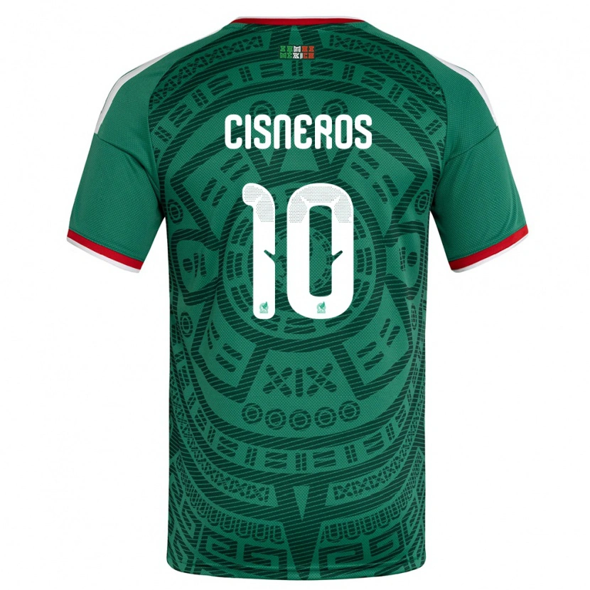 Danxen Kvinnor Mexiko Santiago Cisneros #10 Grön Vit Röd Hemmatröja Matchtröjor 26-28 Tröjor T-Tröja