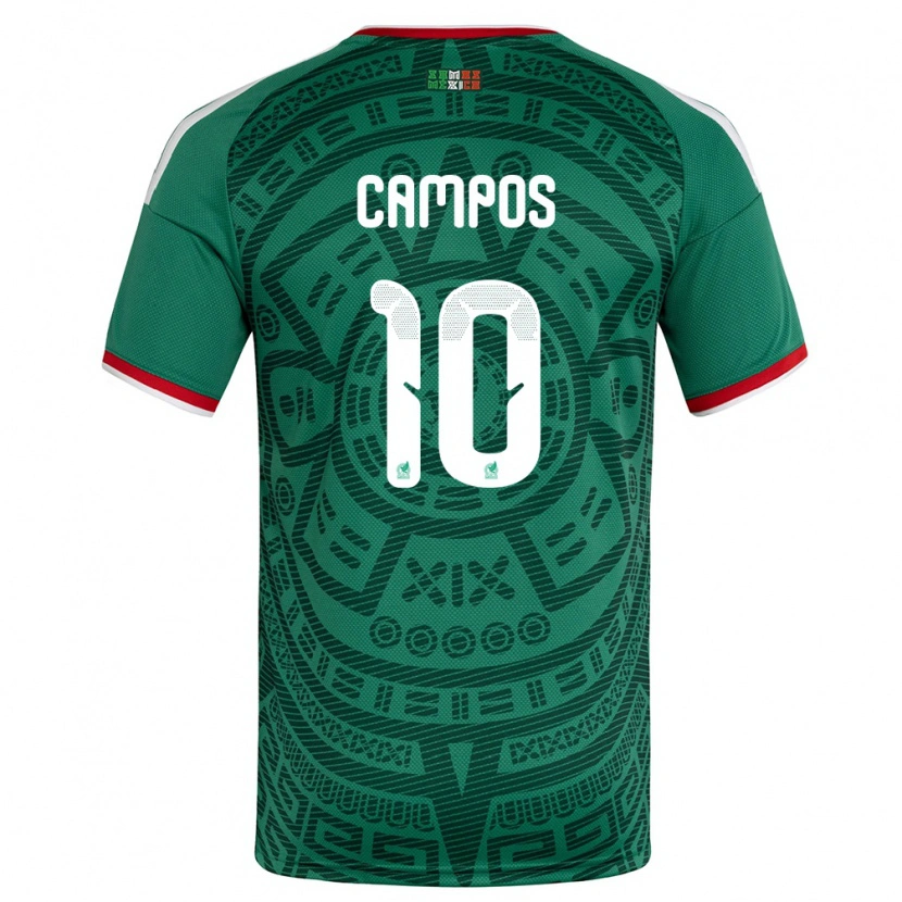 Danxen Kvinnor Mexiko Karel Campos #10 Grön Vit Röd Hemmatröja Matchtröjor 26-28 Tröjor T-Tröja
