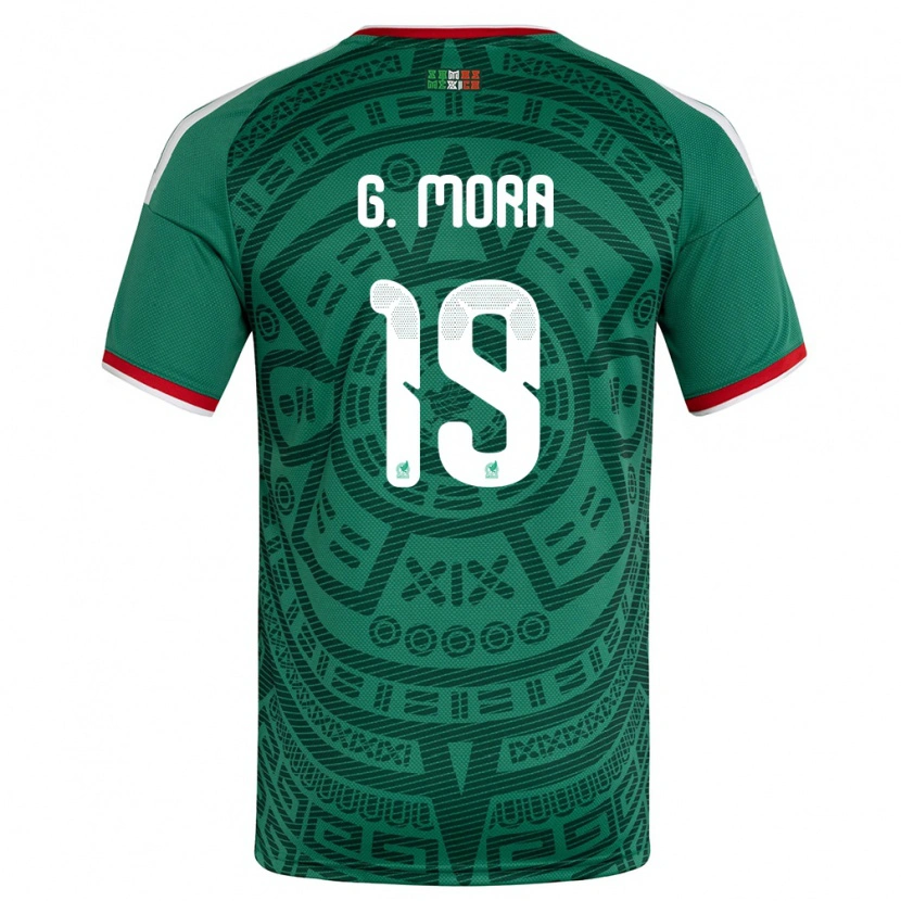 Danxen Kvinnor Mexiko Gilberto Mora #19 Grön Vit Röd Hemmatröja Matchtröjor 26-28 Tröjor T-Tröja