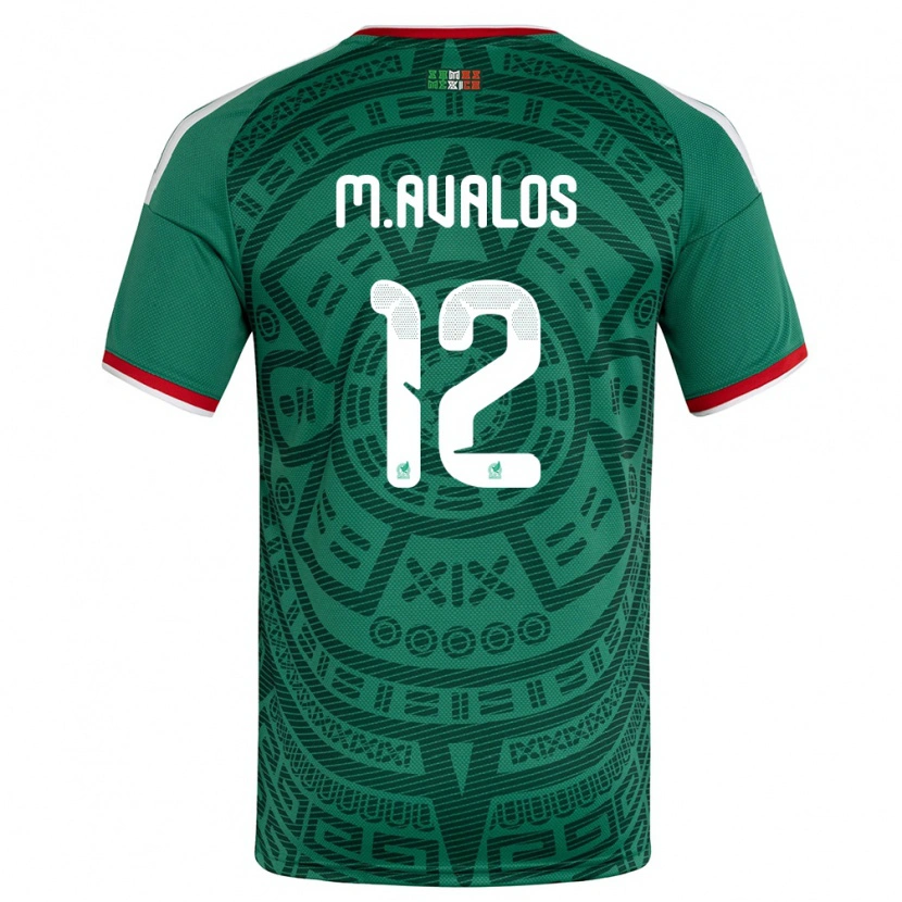 Danxen Kvinnor Mexiko Marcelo Ávalos #12 Grön Vit Röd Hemmatröja Matchtröjor 26-28 Tröjor T-Tröja