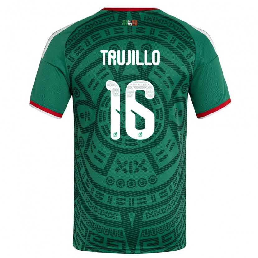 Danxen Kvinnor Mexiko Luis Trujillo #16 Grön Vit Röd Hemmatröja Matchtröjor 26-28 Tröjor T-Tröja