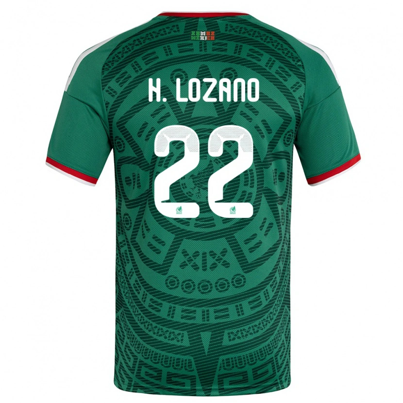 Danxen Kvinnor Mexiko Hirving Lozano #22 Grön Vit Röd Hemmatröja Matchtröjor 26-28 Tröjor T-Tröja