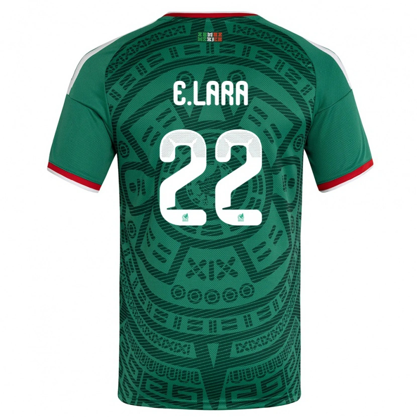 Danxen Kvinnor Mexiko Emilio Lara #22 Grön Vit Röd Hemmatröja Matchtröjor 26-28 Tröjor T-Tröja
