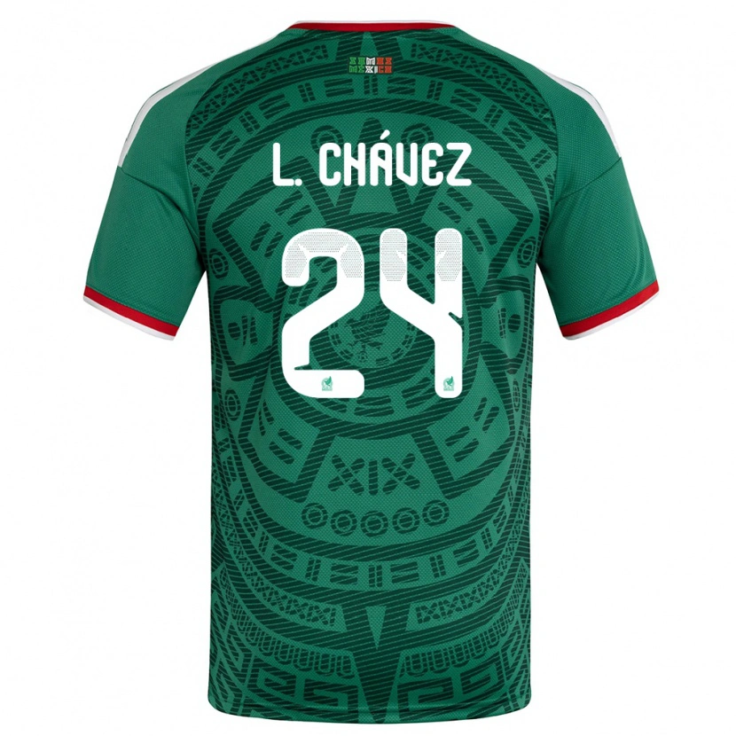 Danxen Kvinnor Mexiko Luis Chávez #24 Grön Vit Röd Hemmatröja Matchtröjor 26-28 Tröjor T-Tröja