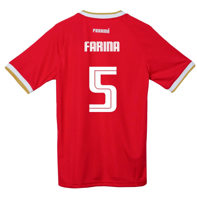 Danxen Kvinnor Panama Edgardo Fariña #5 Röd Brun Vit Hemmatröja Matchtröjor 26-28 Tröjor T-Tröja