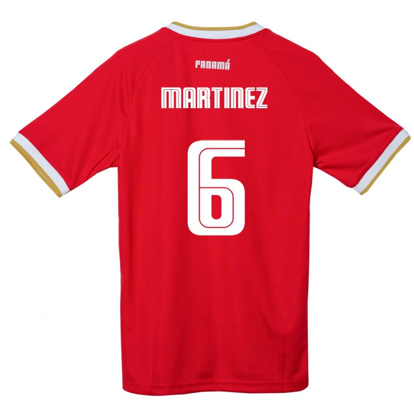 Danxen Kvinnor Panama Cristian Martínez #6 Röd Brun Vit Hemmatröja Matchtröjor 26-28 Tröjor T-Tröja