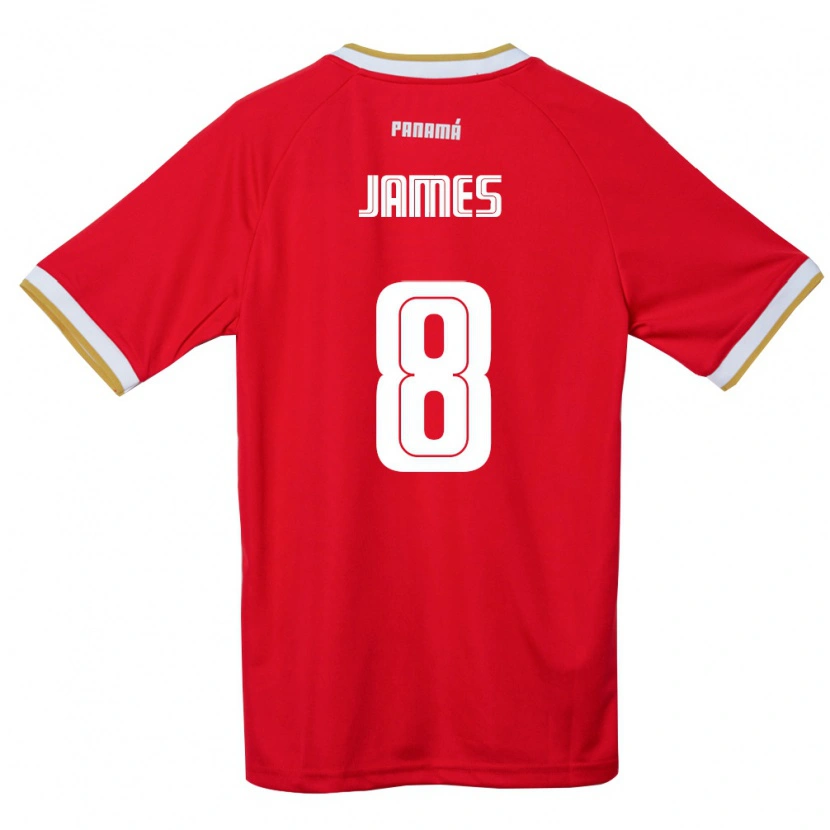 Danxen Kvinnor Panama Ángel James #8 Röd Brun Vit Hemmatröja Matchtröjor 26-28 Tröjor T-Tröja
