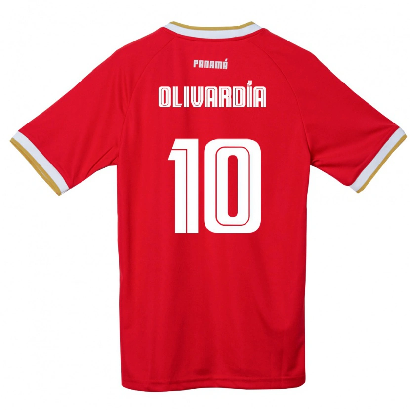 Danxen Kvinnor Panama Adrián Olivardía #10 Röd Brun Vit Hemmatröja Matchtröjor 26-28 Tröjor T-Tröja