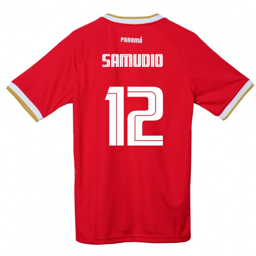 Danxen Kvinnor Panama César Samudio #12 Röd Brun Vit Hemmatröja Matchtröjor 26-28 Tröjor T-Tröja