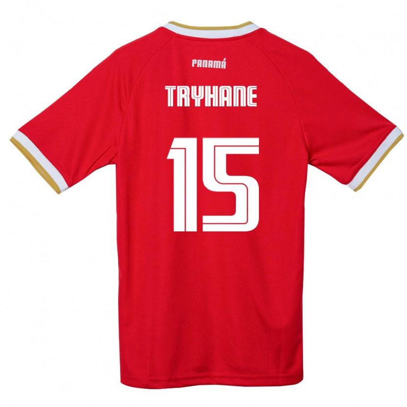 Danxen Kvinnor Panama Izaura Tryhane #15 Röd Brun Vit Hemmatröja Matchtröjor 26-28 Tröjor T-Tröja