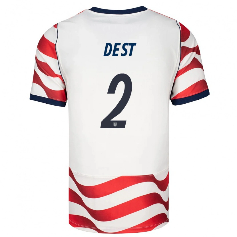 Danxen Kvinnor Usa Sergiño Dest #2 Röd Vit Svart Hemmatröja Matchtröjor 26-28 Tröjor T-Tröja