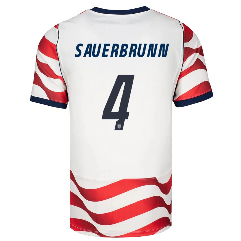 Danxen Kvinnor Usa Becky Sauerbrunn #4 Röd Vit Svart Hemmatröja Matchtröjor 26-28 Tröjor T-Tröja