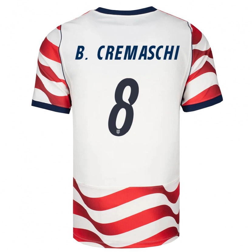 Danxen Kvinnor Usa Benjamin Cremaschi #8 Röd Vit Svart Hemmatröja Matchtröjor 26-28 Tröjor T-Tröja