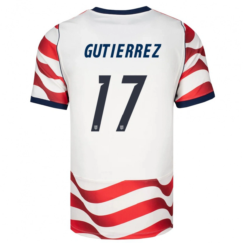 Danxen Kvinnor Usa Brian Gutierrez #17 Röd Vit Svart Hemmatröja Matchtröjor 26-28 Tröjor T-Tröja