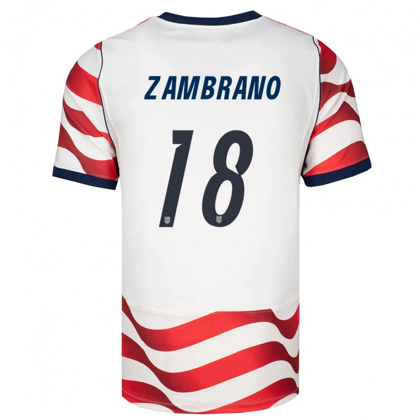 Danxen Kvinnor Usa Marcos Zambrano #18 Röd Vit Svart Hemmatröja Matchtröjor 26-28 Tröjor T-Tröja
