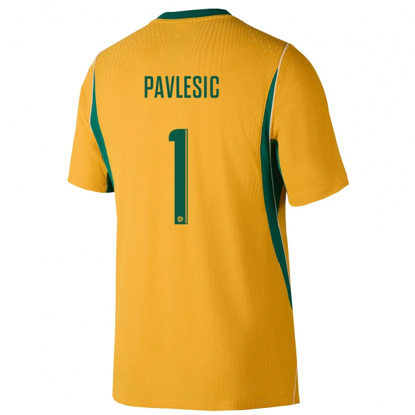 Danxen Kvinnor Australien Adam Pavlesic #1 Gul Grön Hemmatröja Matchtröjor 26-28 Tröjor T-Tröja