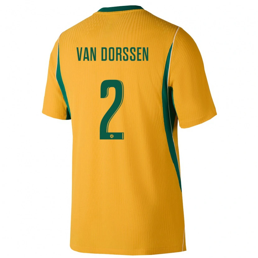 Danxen Kvinnor Australien Ben Van Dorssen #2 Gul Grön Hemmatröja Matchtröjor 26-28 Tröjor T-Tröja