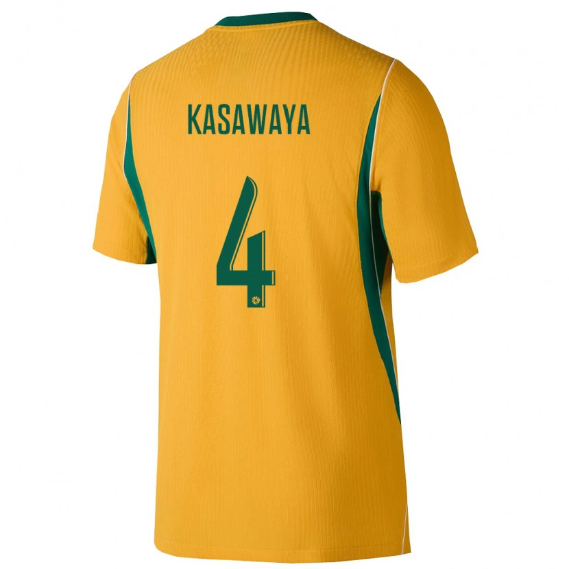Danxen Kvinnor Australien Pearson Kasawaya #4 Gul Grön Hemmatröja Matchtröjor 26-28 Tröjor T-Tröja