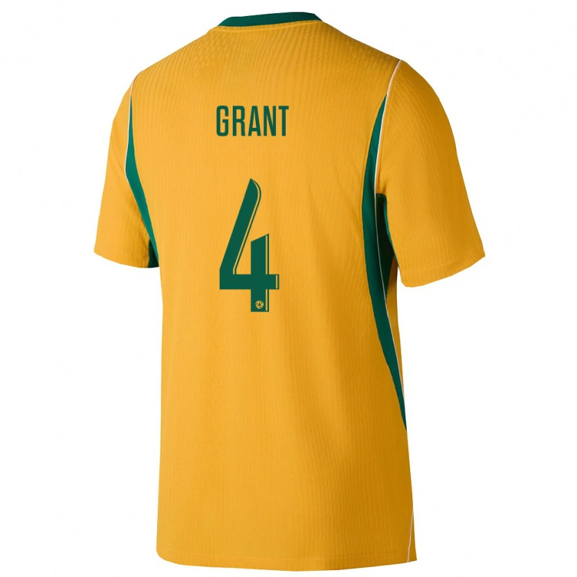 Danxen Kvinnor Australien Rhyan Grant #4 Gul Grön Hemmatröja Matchtröjor 26-28 Tröjor T-Tröja