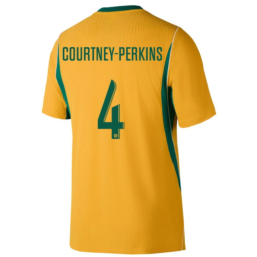 Danxen Kvinnor Australien Jordan Courtney Perkins #4 Gul Grön Hemmatröja Matchtröjor 26-28 Tröjor T-Tröja