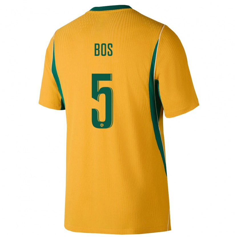 Danxen Kvinnor Australien Jordan Bos #5 Gul Grön Hemmatröja Matchtröjor 26-28 Tröjor T-Tröja