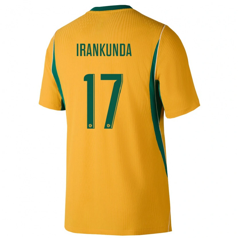 Danxen Kvinnor Australien Nestory Irankunda #17 Gul Grön Hemmatröja Matchtröjor 26-28 Tröjor T-Tröja