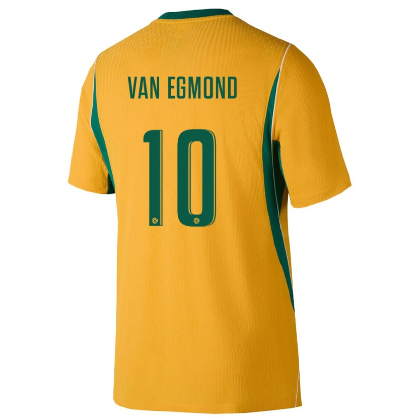 Danxen Kvinnor Australien Emily Van Egmond #10 Gul Grön Hemmatröja Matchtröjor 26-28 Tröjor T-Tröja