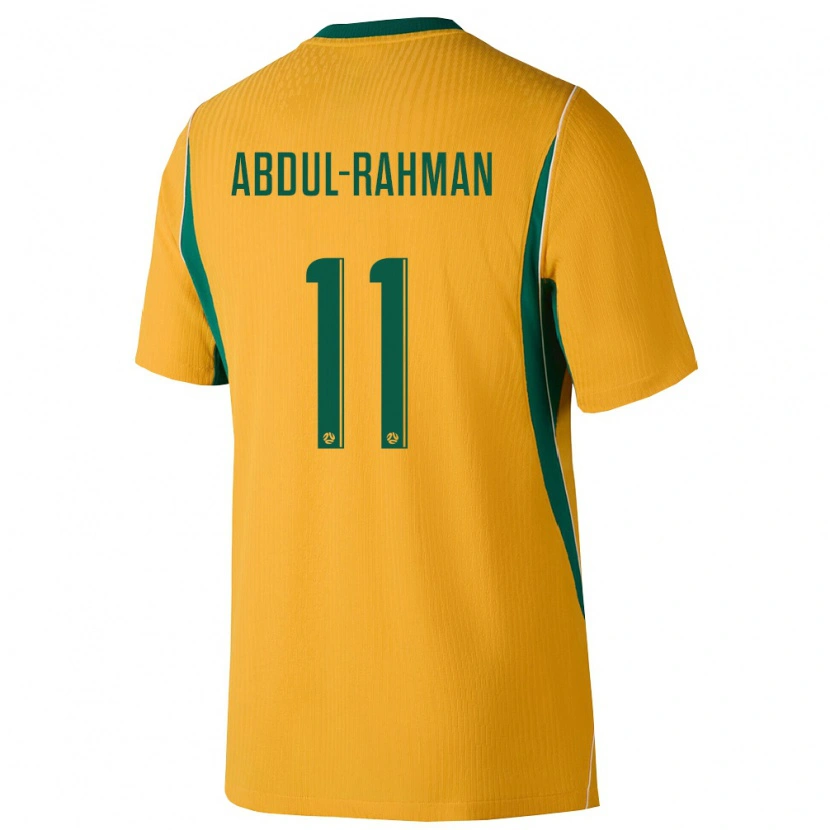 Danxen Kvinnor Australien Alaat Abdul-Rahman #11 Gul Grön Hemmatröja Matchtröjor 26-28 Tröjor T-Tröja