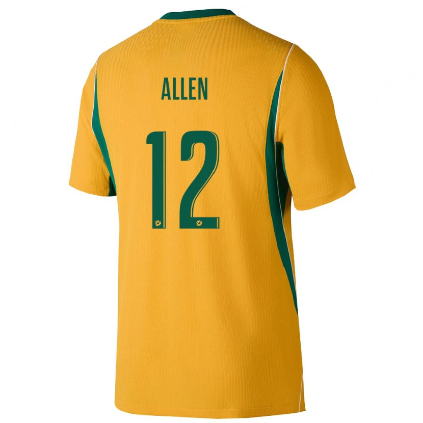 Danxen Kvinnor Australien Lachlan Allen #12 Gul Grön Hemmatröja Matchtröjor 26-28 Tröjor T-Tröja