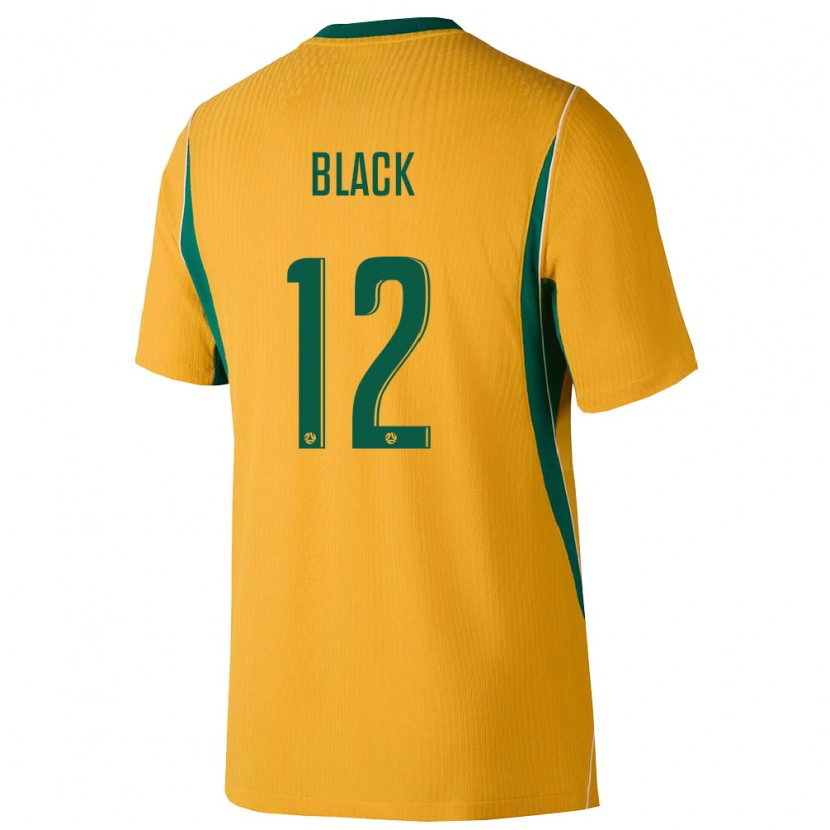 Danxen Kvinnor Australien Aaron Black #12 Gul Grön Hemmatröja Matchtröjor 26-28 Tröjor T-Tröja