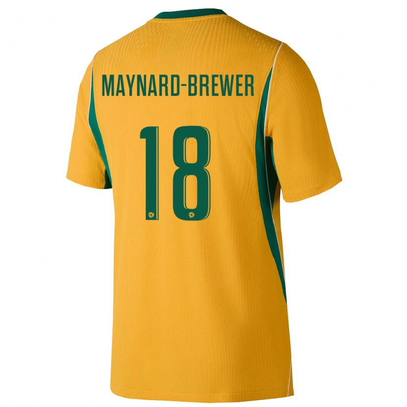 Danxen Kvinnor Australien Ashley Maynard Brewer #18 Gul Grön Hemmatröja Matchtröjor 26-28 Tröjor T-Tröja