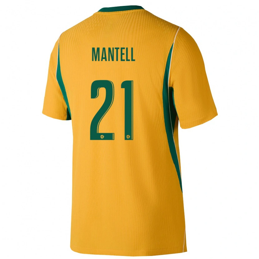 Danxen Kvinnor Australien Jesse Mantell #21 Gul Grön Hemmatröja Matchtröjor 26-28 Tröjor T-Tröja
