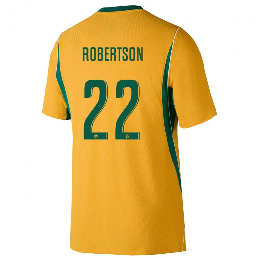 Danxen Kvinnor Australien Alex Robertson #22 Gul Grön Hemmatröja Matchtröjor 26-28 Tröjor T-Tröja