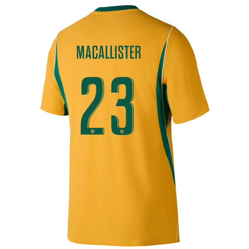 Danxen Kvinnor Australien Mathias Macallister #23 Gul Grön Hemmatröja Matchtröjor 26-28 Tröjor T-Tröja
