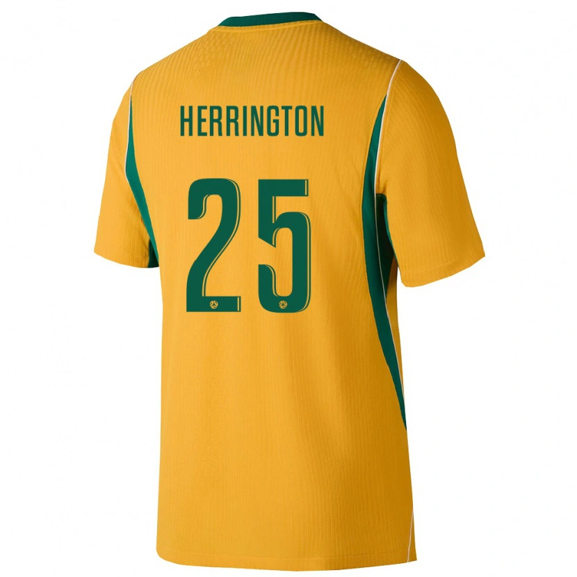 Danxen Kvinnor Australien Lucas Herrington #25 Gul Grön Hemmatröja Matchtröjor 26-28 Tröjor T-Tröja