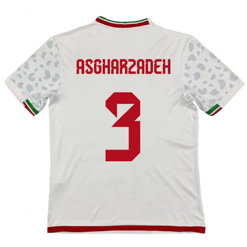 Danxen Kvinnor Iran Ali Asgharzadeh #3 Vit Röd Hemmatröja Matchtröjor 26-28 Tröjor T-Tröja