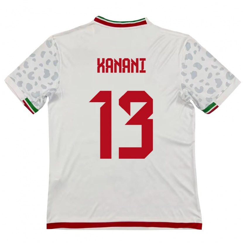 Danxen Kvinnor Iran Hossein Kanani #13 Vit Röd Hemmatröja Matchtröjor 26-28 Tröjor T-Tröja
