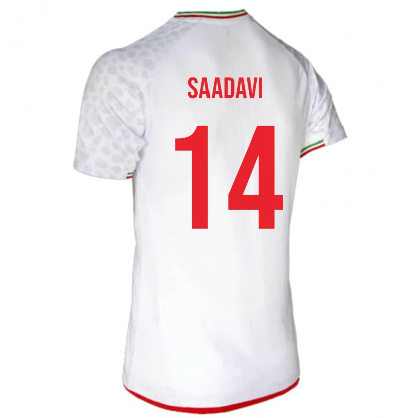 Danxen Kvinnor Iran Zargham Saadavi #14 Vit Röd Hemmatröja Matchtröjor 26-28 Tröjor T-Tröja