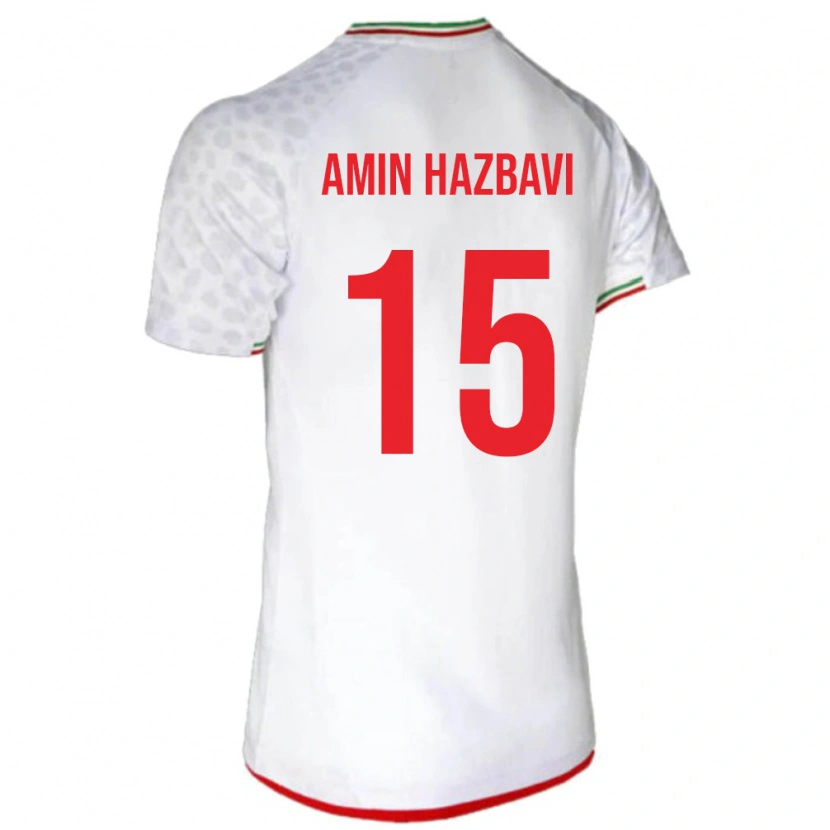 Danxen Kvinnor Iran Mohammadamin Hazbavi #15 Vit Röd Hemmatröja Matchtröjor 26-28 Tröjor T-Tröja