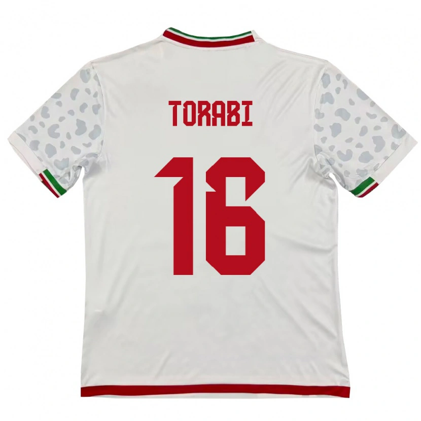 Danxen Kvinnor Iran Mehdi Torabi #16 Vit Röd Hemmatröja Matchtröjor 26-28 Tröjor T-Tröja