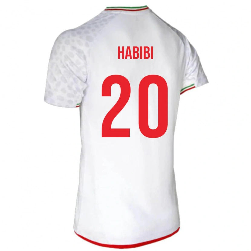 Danxen Kvinnor Iran Abbas Habibi #20 Vit Röd Hemmatröja Matchtröjor 26-28 Tröjor T-Tröja