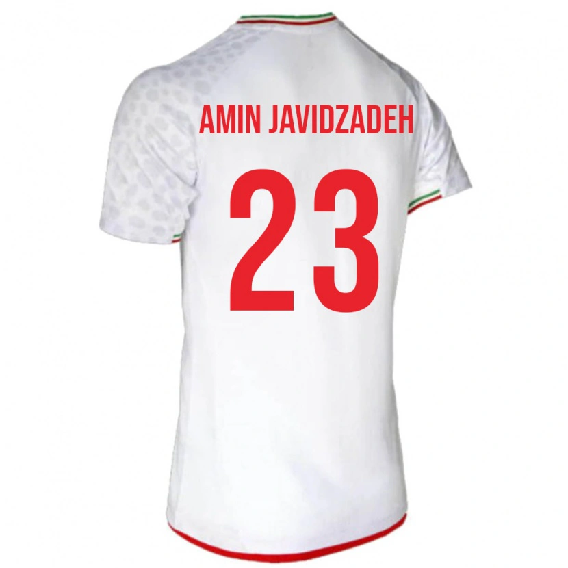 Danxen Kvinnor Iran Mohammad Amin Javidzadeh #23 Vit Röd Hemmatröja Matchtröjor 26-28 Tröjor T-Tröja