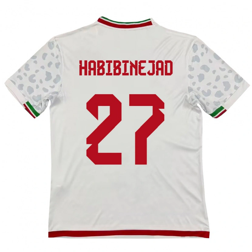 Danxen Kvinnor Iran Hadi Habibinejad #27 Vit Röd Hemmatröja Matchtröjor 26-28 Tröjor T-Tröja